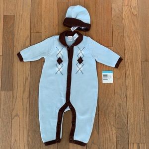 Little Me argyle sweater set NWT